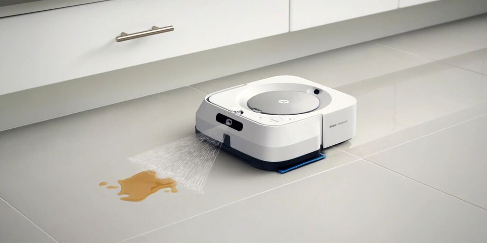 Robot Roomba m6 a limpar líquido do chão
